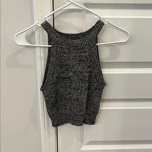 Forever 21 Black and Gray Knit Tank Top